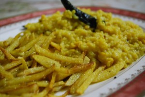 Khichudi with potato fry
