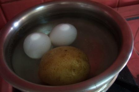 Potato and egg boiled