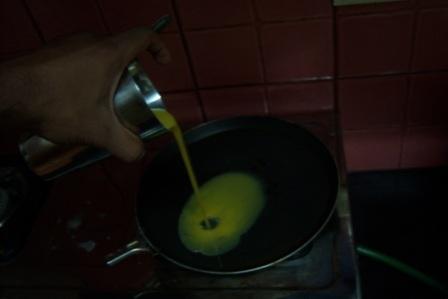 Preparing Egg Bhurji